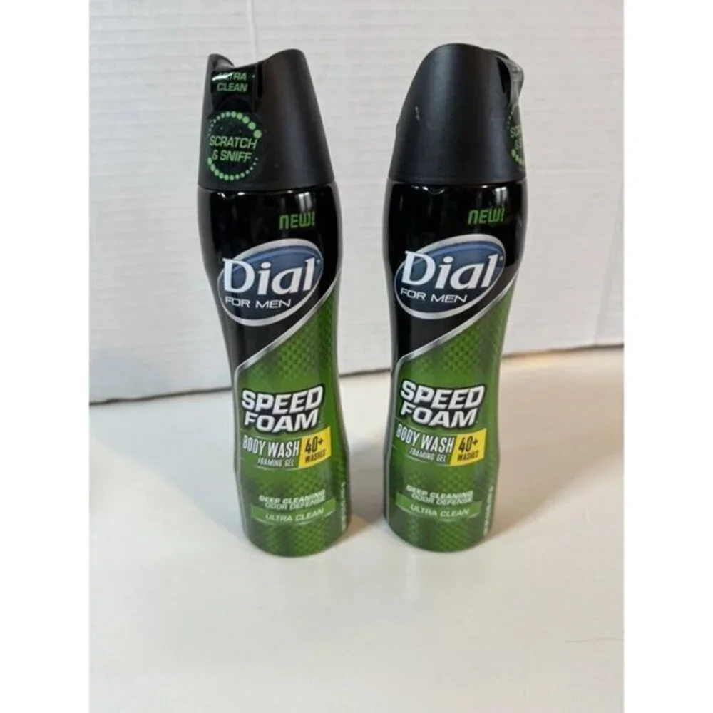 2-Dial Men Speed Foam Body Wash Gel Deep Cleaning Odor Defense RARE Discontinued